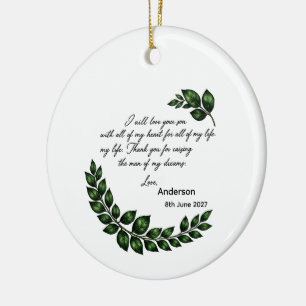 Personalised Mother of Groom Bride gift, Thank you Ceramic Tree Decoration