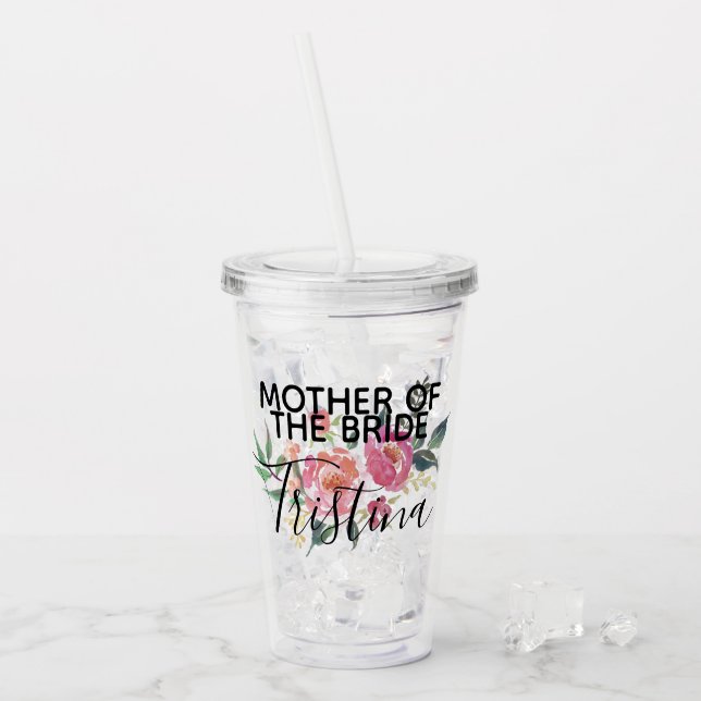 Personalised Mother of the Bride Acrylic Tumbler (Front Ice)