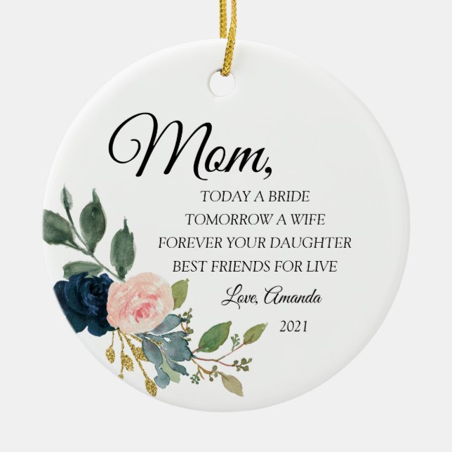 Personalised Mother of the Bride Ceramic Ornament (Front)