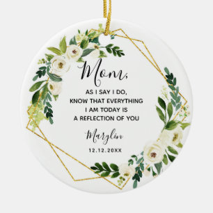 Personalised Mother of the Bride Floral Gift Ceramic Tree Decoration