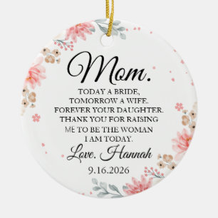 Personalised Mother of the Bride Wedding Thank You Ceramic Tree Decoration