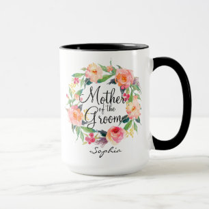 Personalised Mother of the Groom Floral Wreath2 Mug