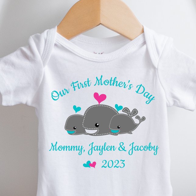 Personalised Mother Of Twin Boys Infant Bodysuit (Creator Uploaded)