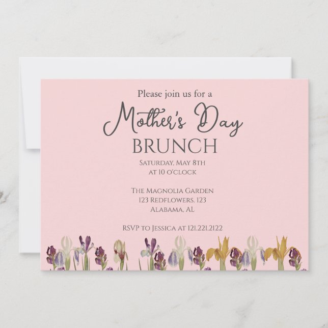 Personalised Mother's Day Brunch | floral theme Invitation (Front)