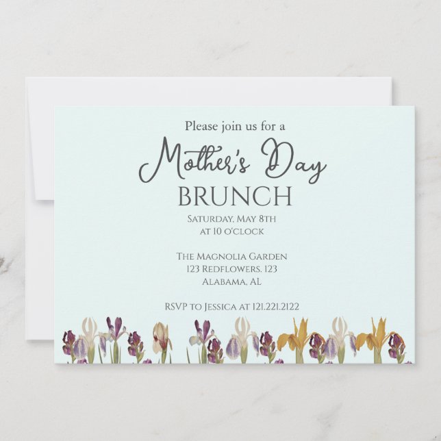 Personalised Mother's Day Brunch | floral theme Invitation (Front)