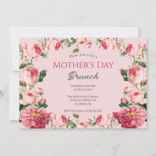 Personalised Mother's Day Brunch   Floral Theme Invitation