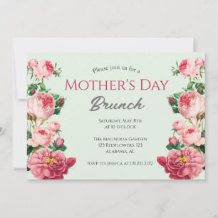 Personalised Mother's Day Brunch   Floral Theme Invitation