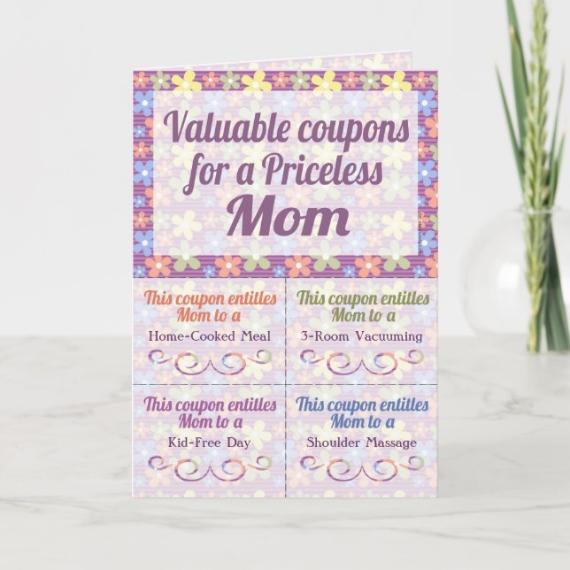 Personalised Mother's Day Coupons Card (Front)