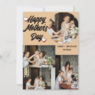 Personalised Mother's Day, Four photo collage Holiday Card