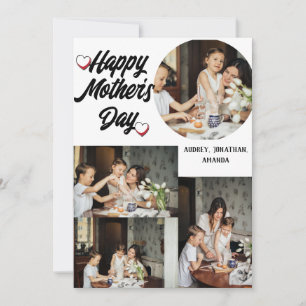 Personalised Mother's Day, Four photo collage Holiday Card