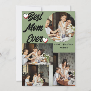 Personalised Mother's Day, Four photo collage Holiday Card