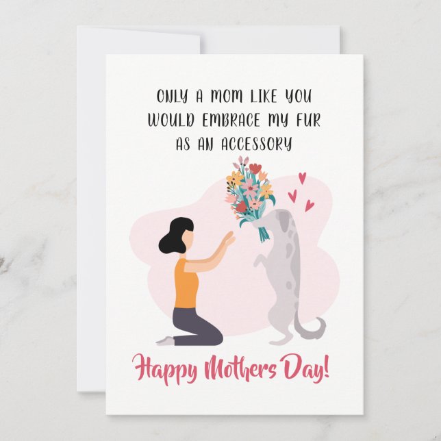 Personalised Mothers Day Funny Dog Mum Holiday Card (Front)
