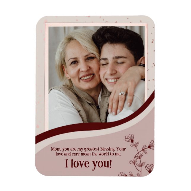 Personalised Mother's Day Gift Custom Photo & Name Magnet (Vertical)