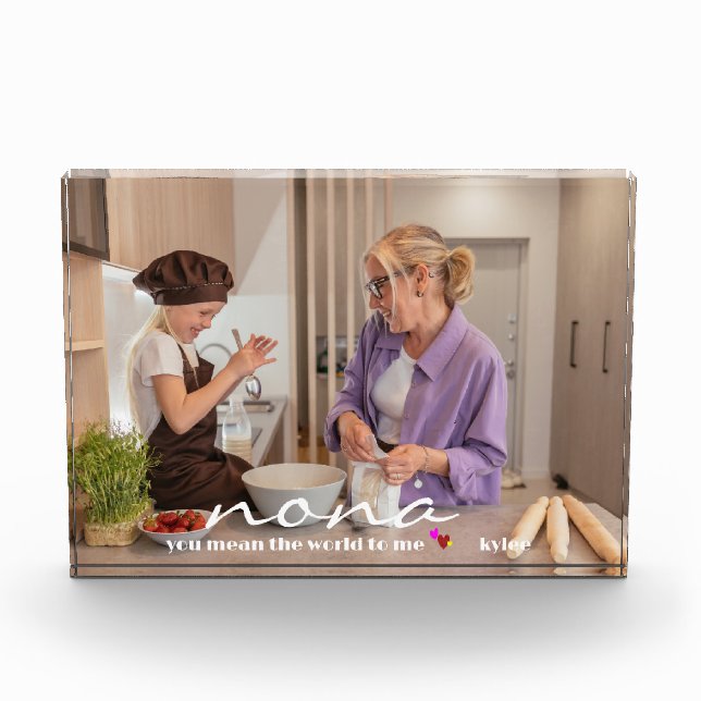 Personalised Mother's Day Glass Block Photo Frame (Front)