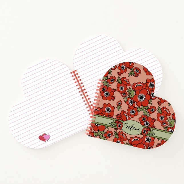 Personalised Mother's Day Heart Notebook (Inside)