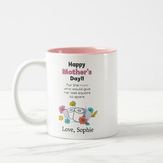 Personalised Mothers Day Pandemic Year Funny Two-Tone Coffee Mug (Left)