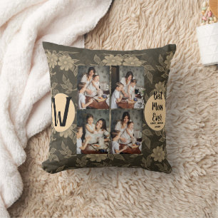 Personalised mothers Day,photo collage floral gift Cushion