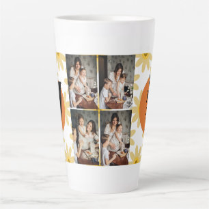 Personalised mothers Day,photo collage floral gift Latte Mug