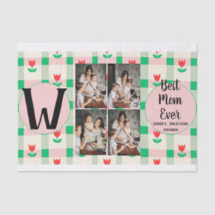 Personalised mothers Day,photo collage floral gift Tissue Paper