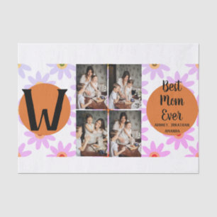 Personalised mothers Day,photo collage floral gift Tissue Paper