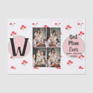 Personalised mothers Day,photo collage floral gift Tissue Paper