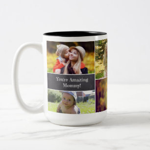 Personalised Mother's day Photo collage Two-Tone Coffee Mug