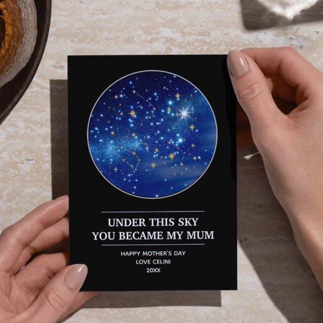 Personalised Mother's Day Star Map: The Night You  Holiday Card (Personalized Mother's Day Star Map: The Night You Became My Mum)