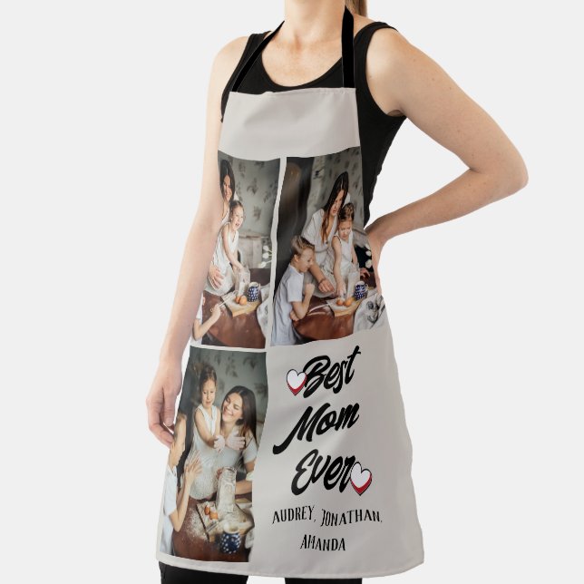 Personalised mothers Day, three photo collage gift Apron (Insitu)