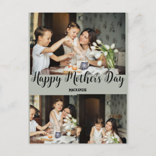 Personalised mothers Day, three photo collage gift Holiday Postcard