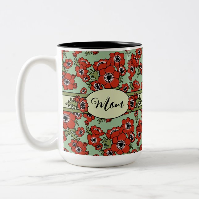 Personalised Mother's Day Two-Tone Coffee Mug (Left)