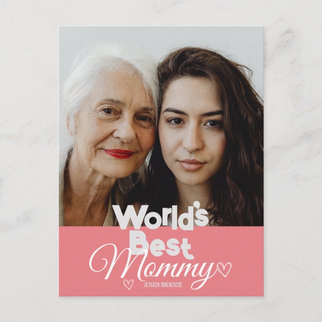 Personalised mothers Day, world's best mummy gift  Holiday Postcard (Front)