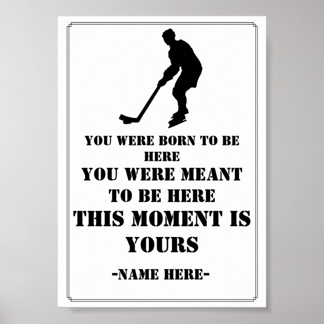 Personalised Motivational Hockey Quotes Poster (Front)