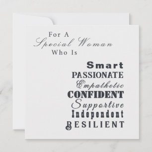 Personalised Motivational Qualities of Great Women Card
