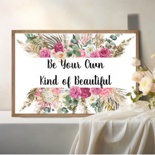 Personalised Motivational Quote Pink Floral  Poster