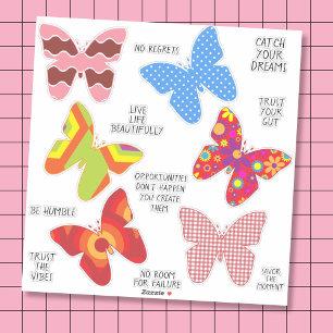 Personalised Motivational Quotes Butterfly Sticker