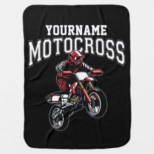 Personalised Motocross Dirt Bike Rider Racing  Baby Blanket