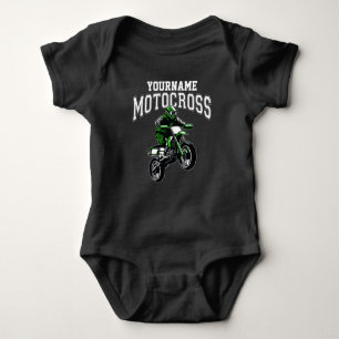 Personalised Motocross Dirt Bike Rider Racing  Baby Bodysuit
