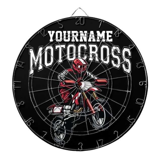 Personalised Motocross Dirt Bike Rider Racing  Dartboard (Front)