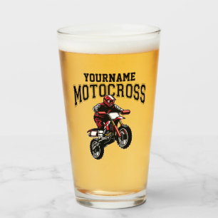 Personalised Motocross Dirt Bike Rider Racing  Glass