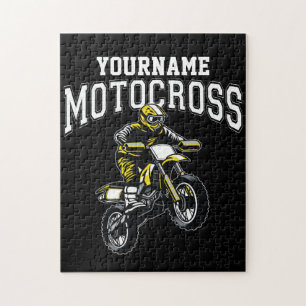 Personalised Motocross Dirt Bike Rider Racing Jigsaw Puzzle