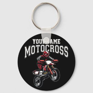 Personalised Motocross Dirt Bike Rider Racing  Key Ring