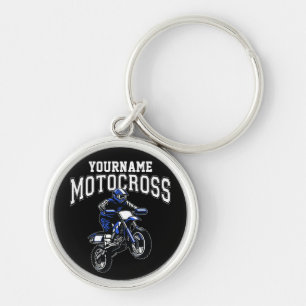 Personalised Motocross Dirt Bike Rider Racing Key Ring