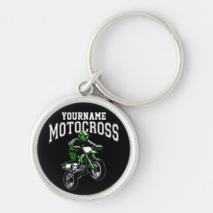 Personalised Motocross Dirt Bike Rider Racing Key Ring