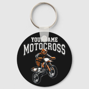 Personalised Motocross Dirt Bike Rider Racing Key Ring