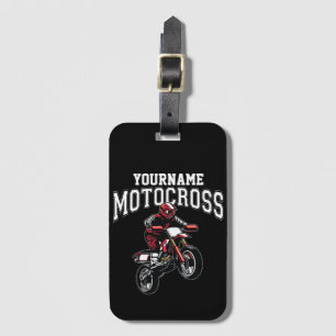 Personalised Motocross Dirt Bike Rider Racing Luggage Tag