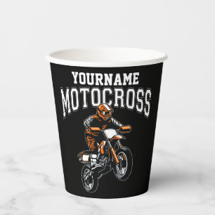 Personalised Motocross Dirt Bike Rider Racing Paper Cups
