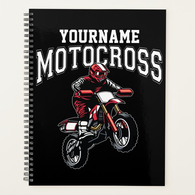 Personalised Motocross Dirt Bike Rider Racing  Planner (Front)