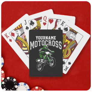 Personalised Motocross Dirt Bike Rider Racing Playing Cards