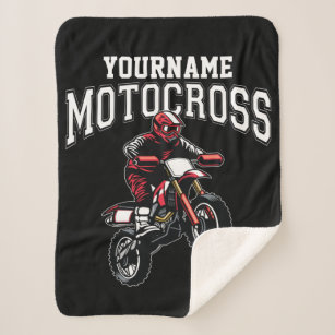 Personalised Motocross Dirt Bike Rider Racing  Sherpa Blanket
