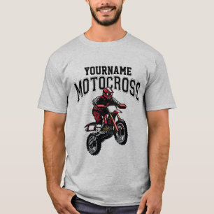 Personalised Motocross Dirt Bike Rider Racing T-Shirt